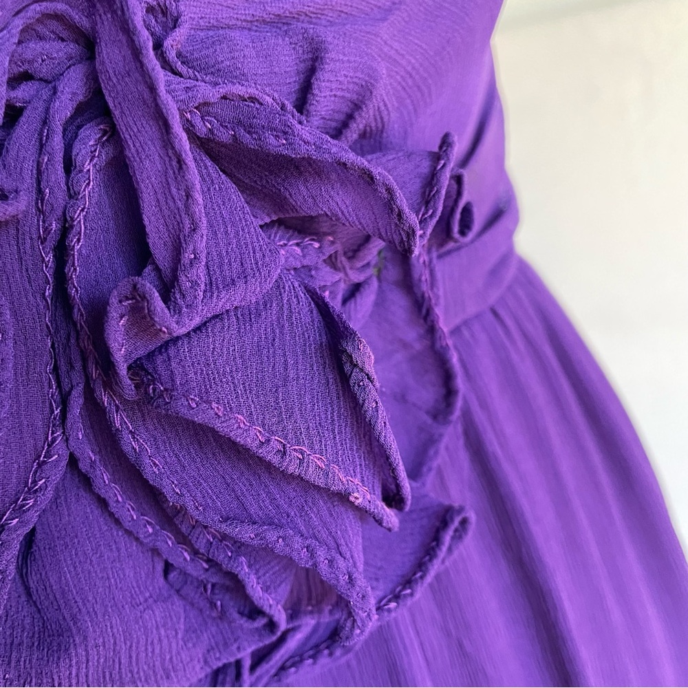 Vintage Purple Lined Crepe Formal Maxi Dress - Picture 4 of 14